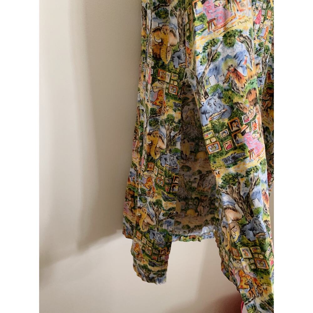 Multi Colored Vintage Reyn Spooner Animal Zoo Print Midi Dress M - Picture 5 of 6